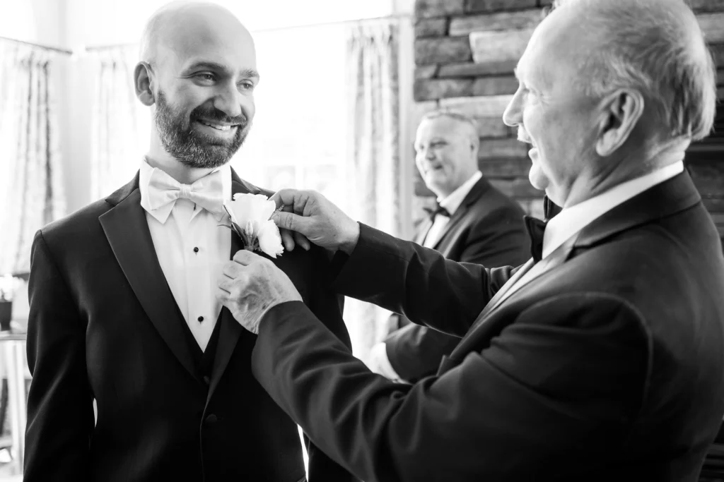 Photo of a groom getting ready from a Glen Sanders Mansion wedding at Glen Sanders Mansion in Scotia NY