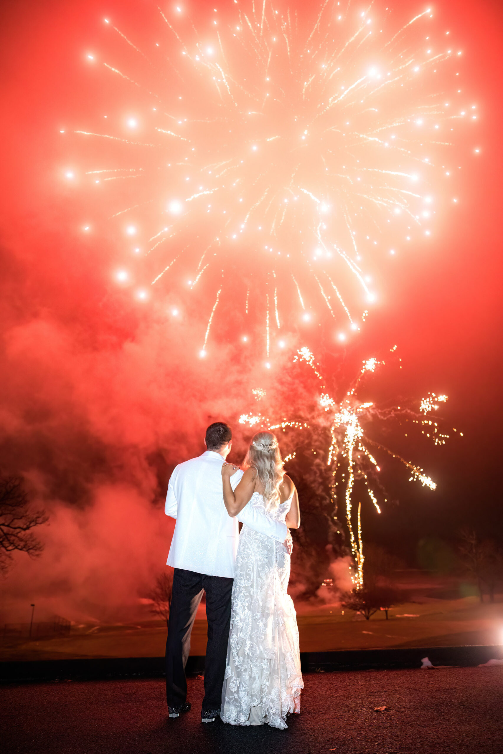 Fireworks from a wedding at the albany country club by mazzone hospitality by Albany NY photographer Caitlin Miller Photography