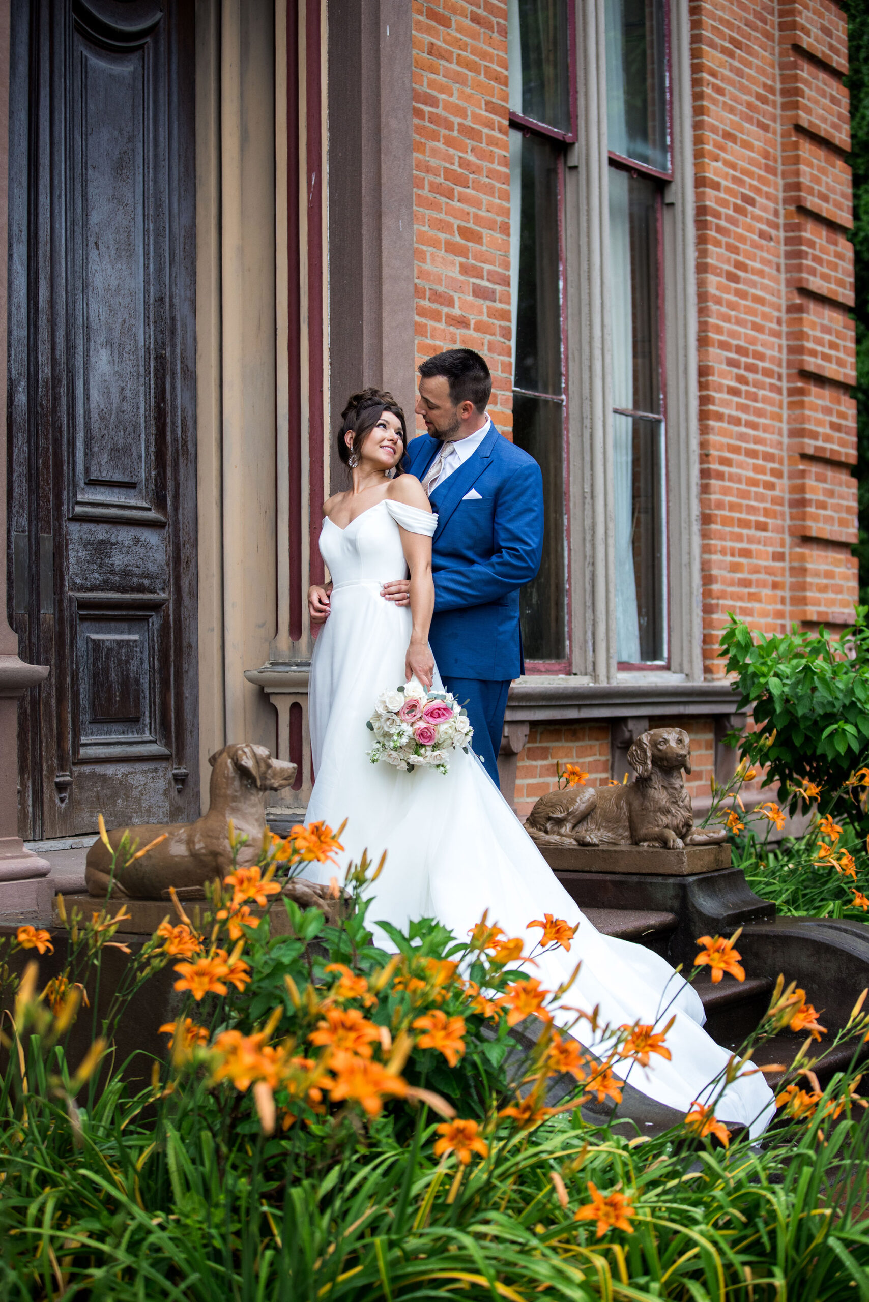 A wedding portrait in Saratoga Springs