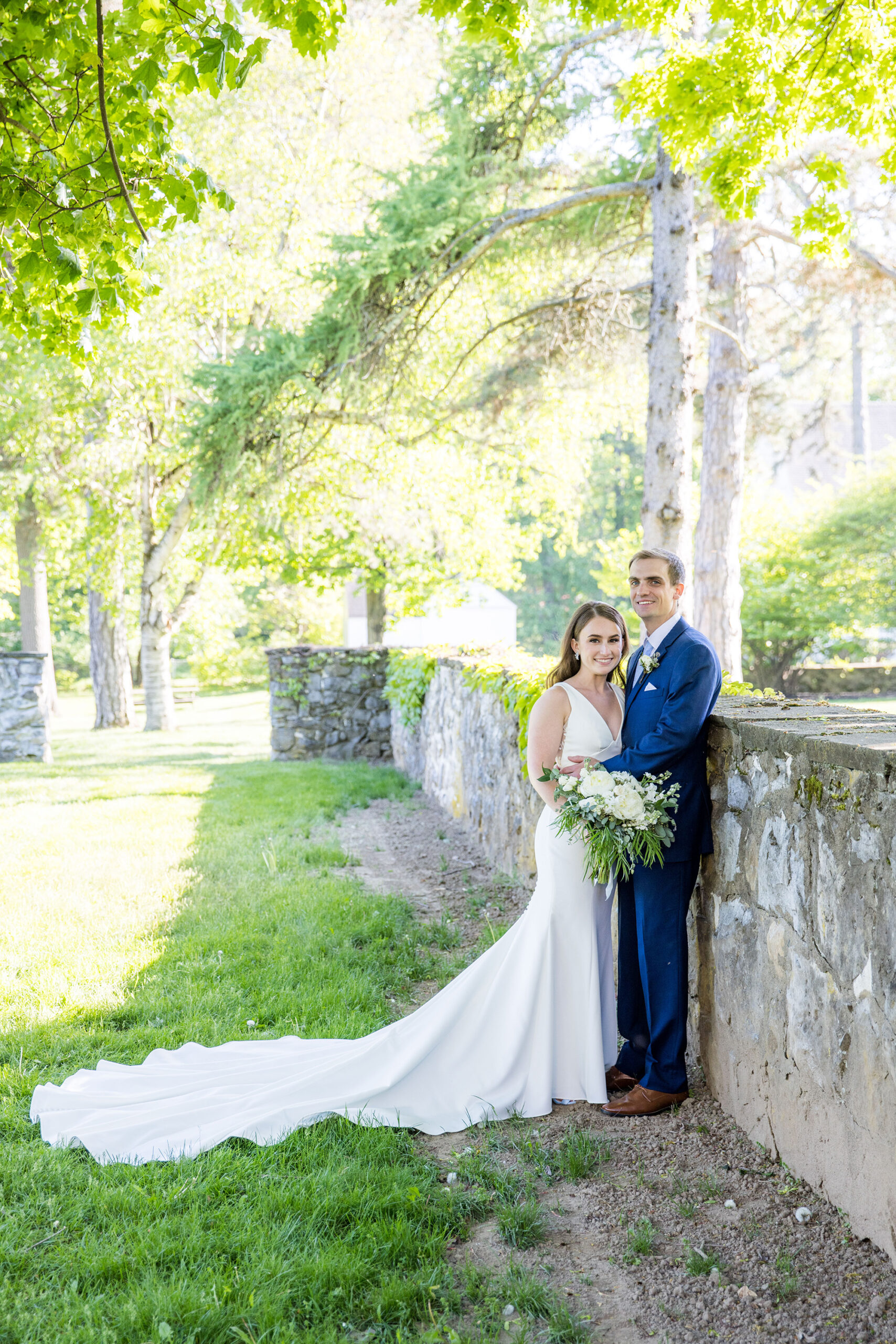 Bride and groom portrait at the Canfield Casino Saratoga Springs