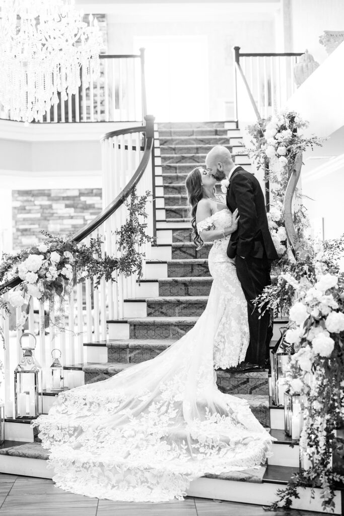 A bride and groom portrait at a wedding venue upstate NY