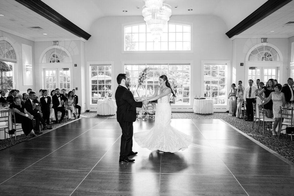 Bride and groom at a hiland park country club wedding