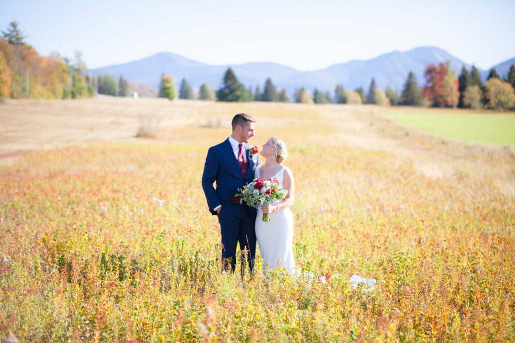 Bride and groom at a Lake Placid Club wedding, Lake Placid Adirondacks