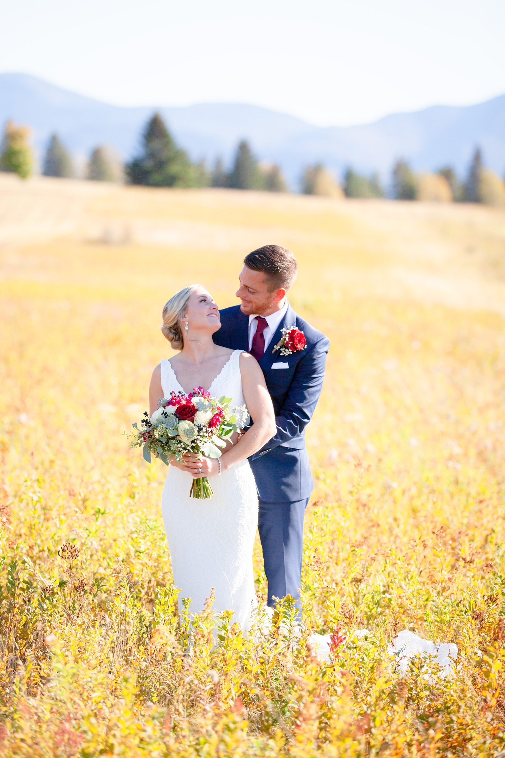 Bride and groom at a Lake Placid Club wedding, Lake Placid Adirondacks