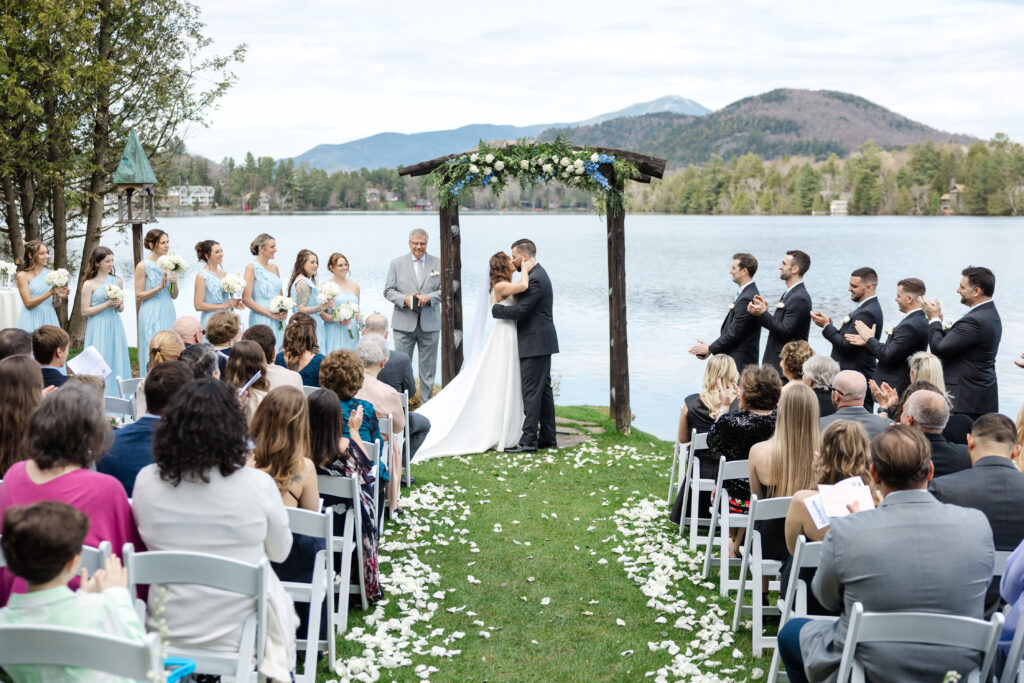 Wedding ceremony at the one of our favorite upstate NY wedding locations, the Golden Arrow Resort