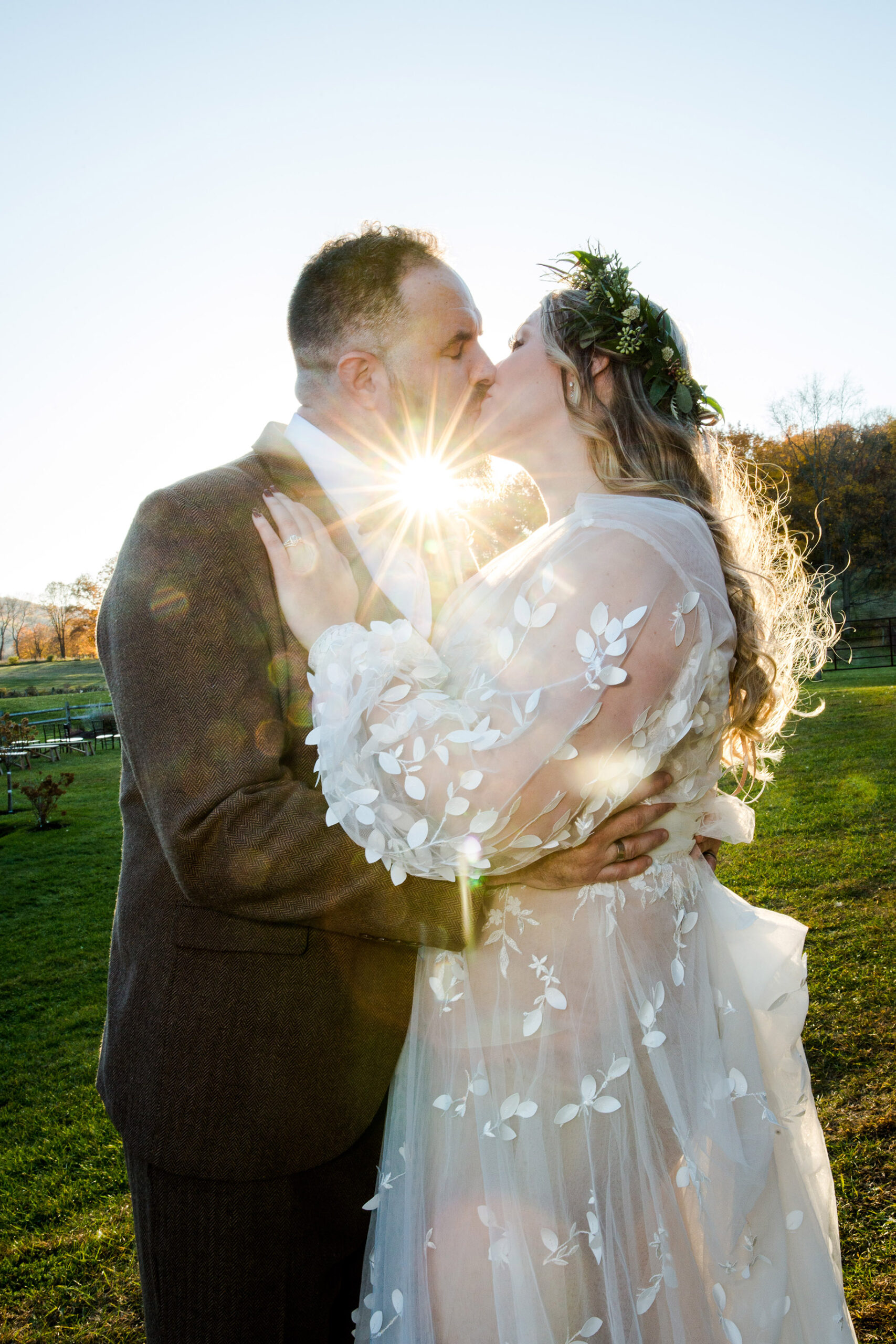 Bride and groom from a fall barn wedding at Lakota's Farm by albany ny photographer Caitlin Miller Photography