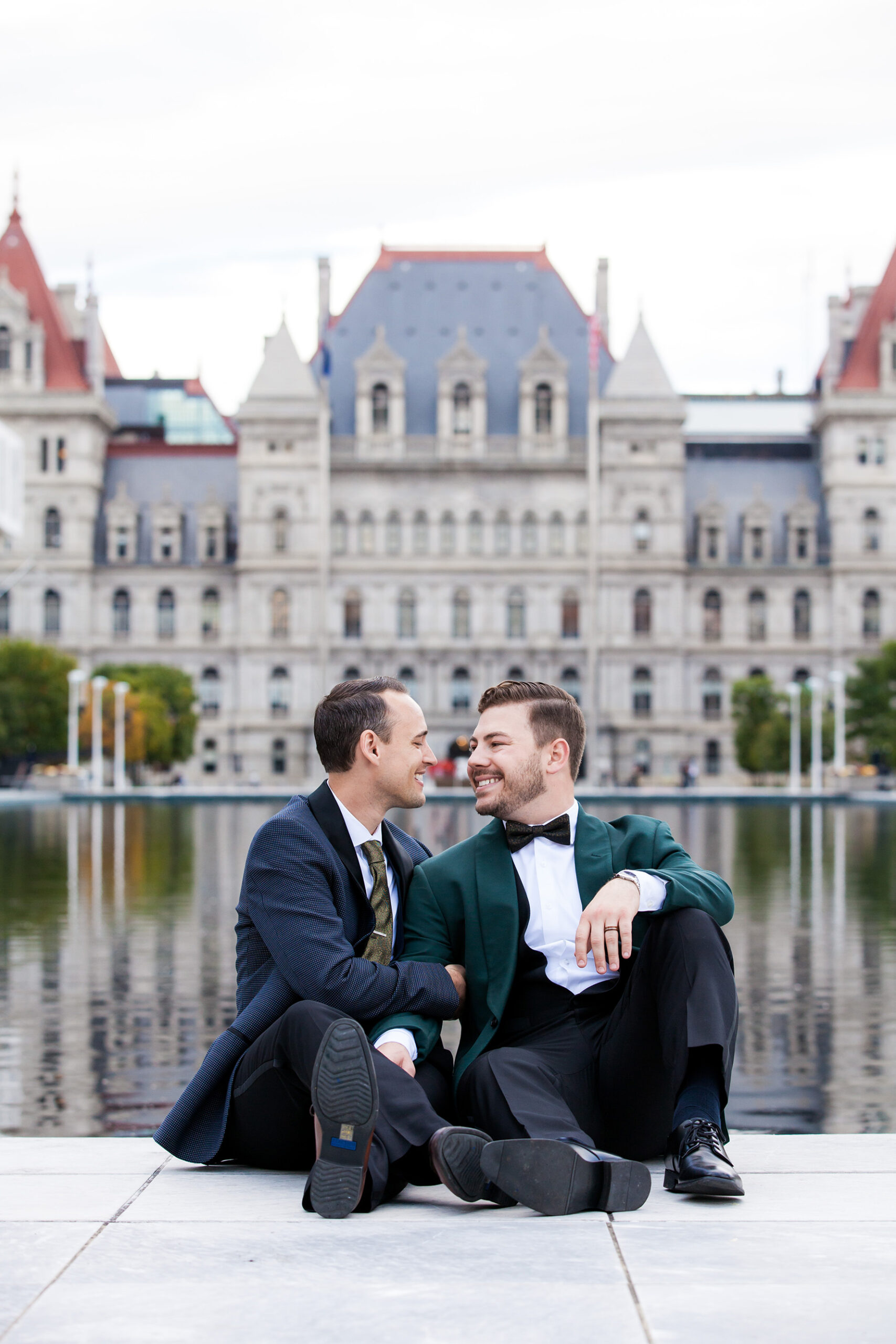 Grooms at a wedding at the NYS Museum- one of my favorite New york state wedding venues