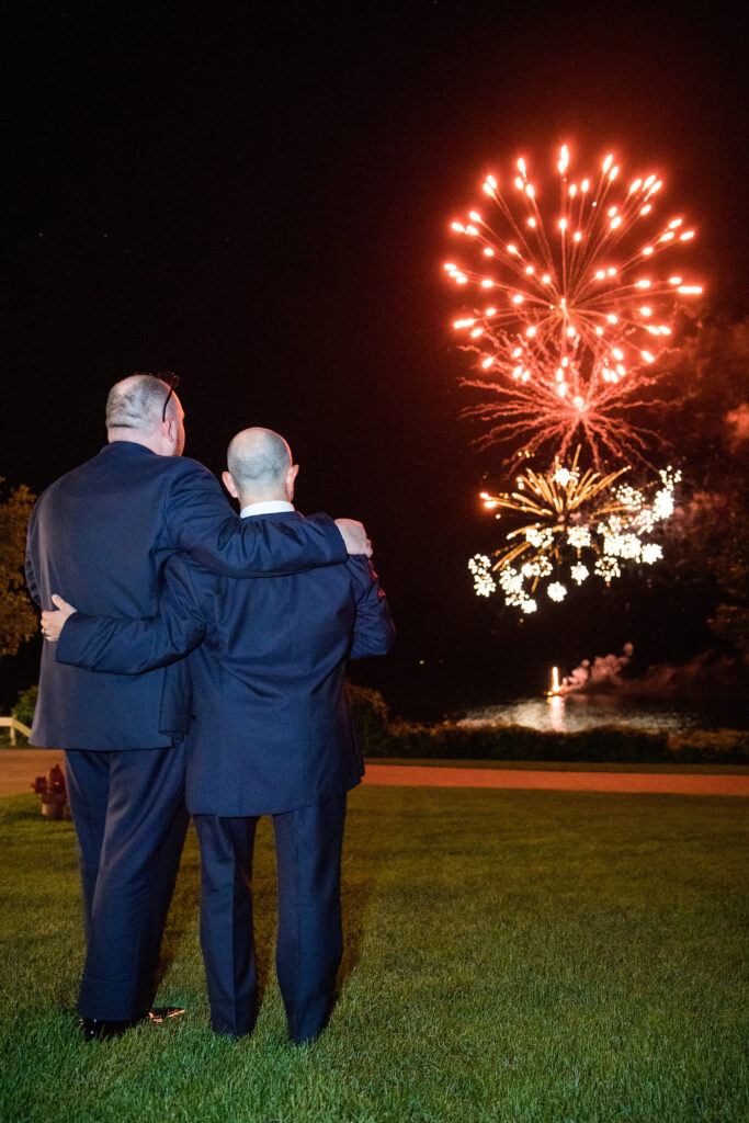 Fireworks at a Lake George wedding at the Sagamore Resort on Lake George NY