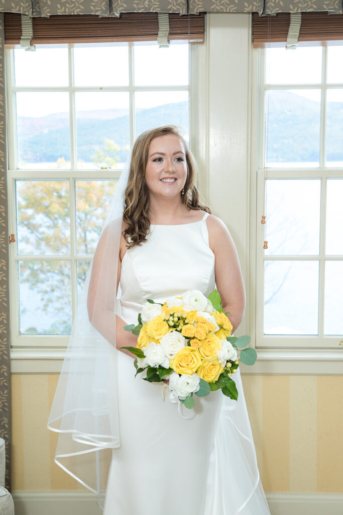 Bride getting ready for a Lake George wedding at one of our favorite lake george hotels - the Sagamore Resort on Lake George NY