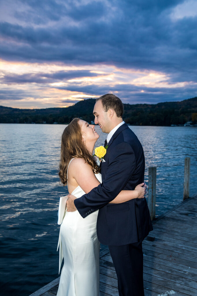 Newlyweds from a Lake George wedding at one of our favorite lake george hotels - the Sagamore Resort on Lake George NY