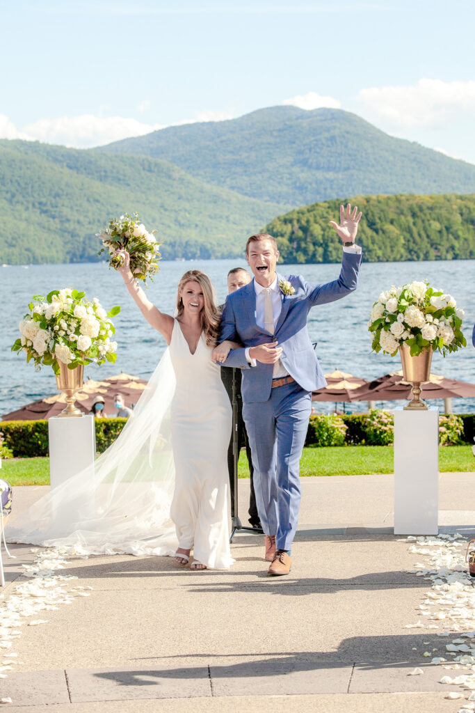 Wedding ceremony from a Lake George wedding at the Sagamore Resort on Lake George NY