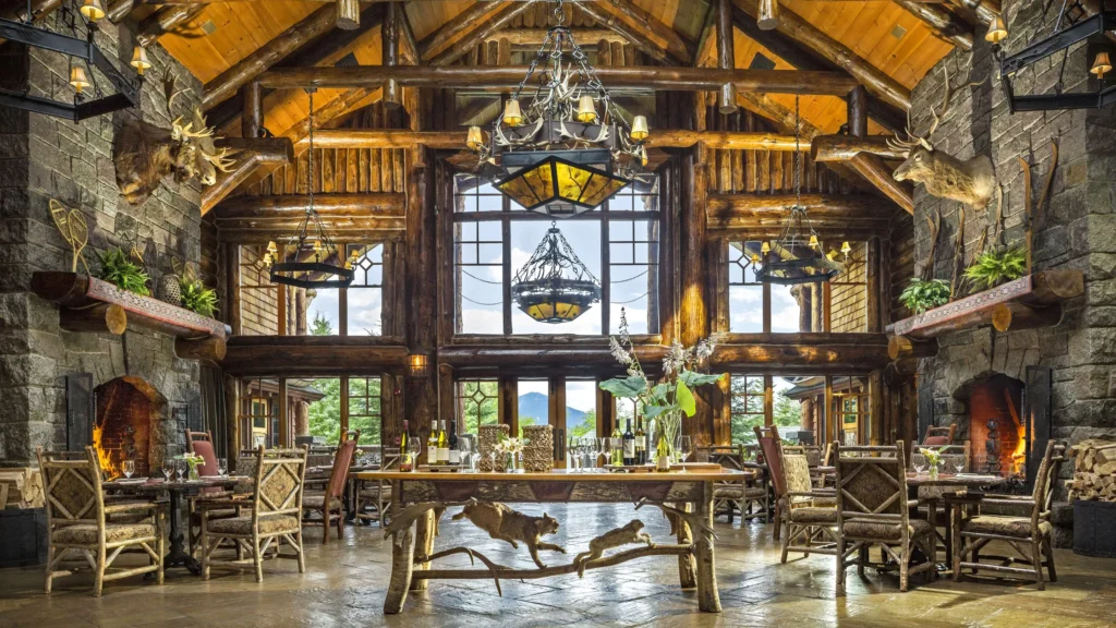 The main ceremony space at the Whiteface Lodge in Lake Placid Adirondacks