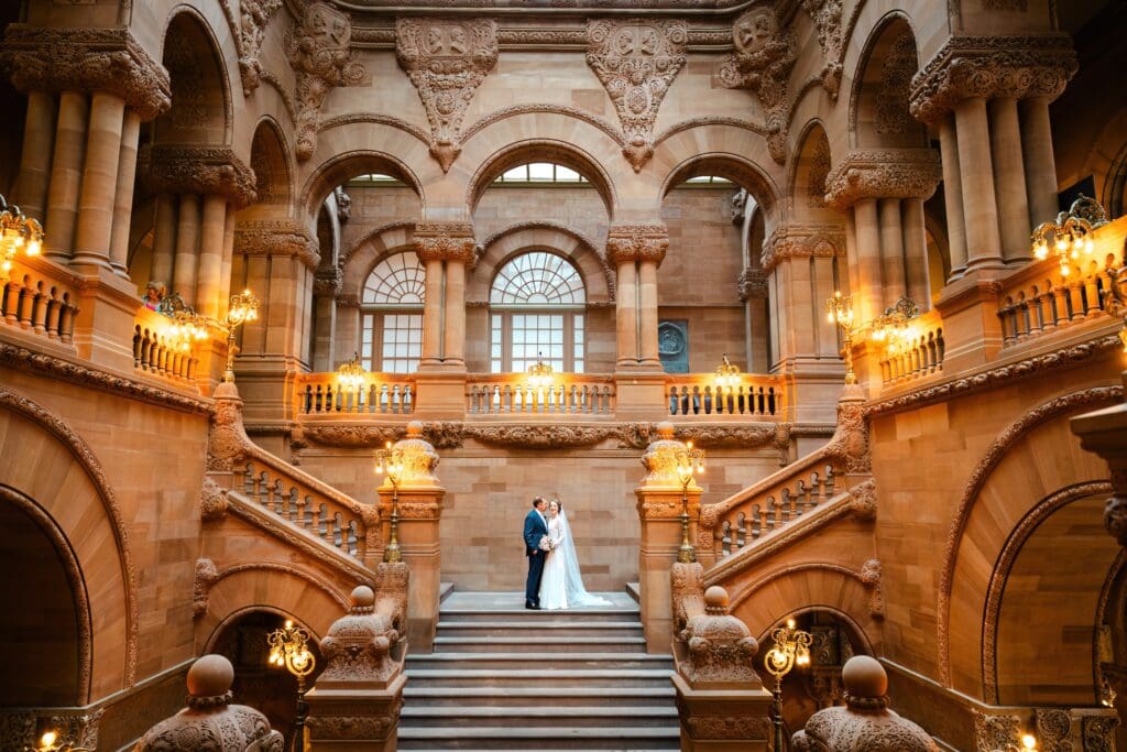 Photos from an engagement session in Albany NY. Couple is getting married at the Adelphi Hotel in Saratoga Springs - Adirondacks by Saratoga Springs wedding photographer Caitlin Miller