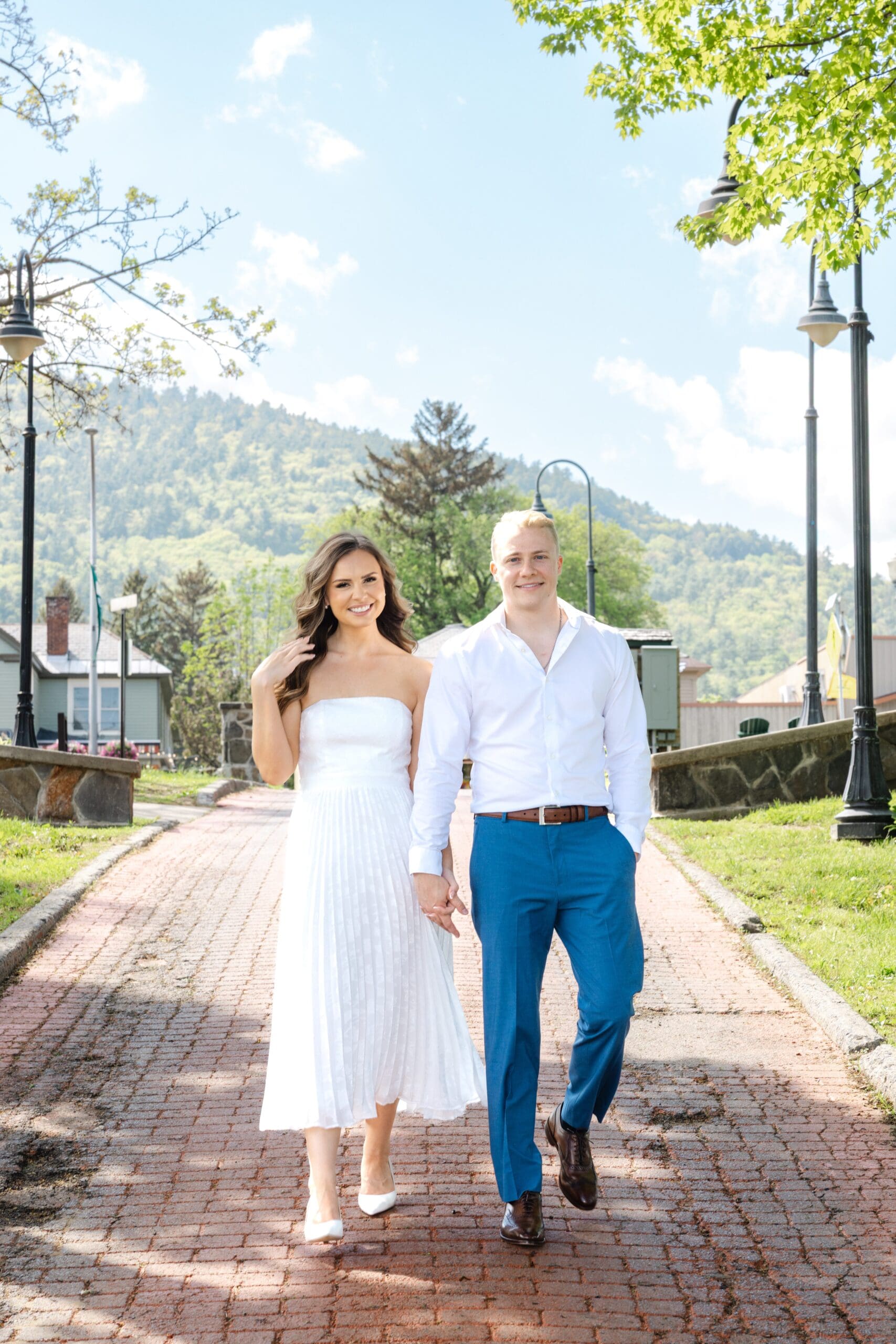 Photos from an engagement session in Lake George. Couple is getting married at the Inn at Erlowest - Adirondacks by Saratoga Springs wedding photographer Caitlin Miller