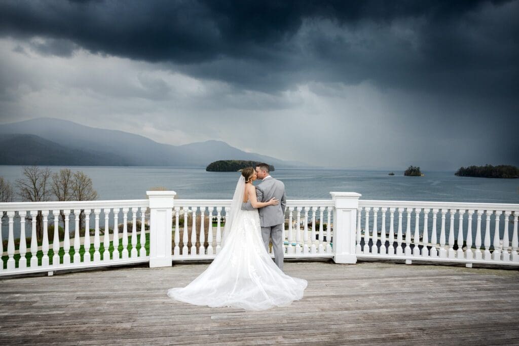 Photos from a stormy Sagamore Resort wedding on Lake George by Saratoga Springs wedding photographer Caitlin Miller