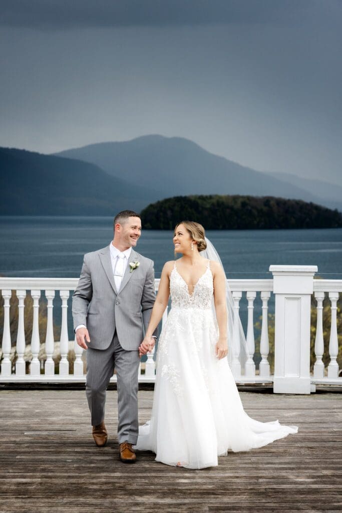Photos from a stormy Sagamore Resort wedding on Lake George by Saratoga Springs wedding photographer Caitlin Miller